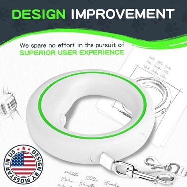 Висувна поводок для собак, ручне кріплення, 360°, без спутанності, 3 м, з тримачем для собачого посліду, для середніх та маленьких собак (чорний/зелений)