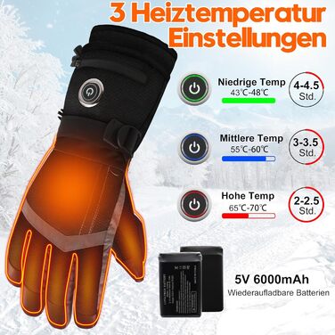 Обогревні рукавички SVPRO 5V 6000mAh - водонепроникні та вітронепроникні рукавички для катання на лижах, полювання, мотоциклів та піших прогулянок