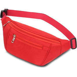 Поясна сумка на пояс для чоловіків та жінок, водонепроникна, для спорту, подорожей, фітнесу, бігу (червона)