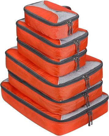 Органайзери для валізи G4Free (3/6/7 шт.) - Набір для подорожей, Організація багажу (Помаранчевий)