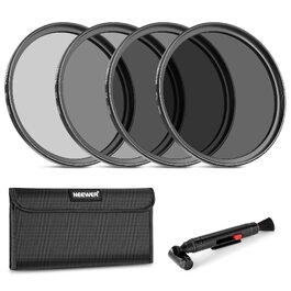 Набір ND-фільтрів NEEWER 55мм (ND2, ND4, ND8, ND16) для DSLR камер Canon, Nikon, Sony, Panasonic — світлофільтри з аксесуарами та чохлом