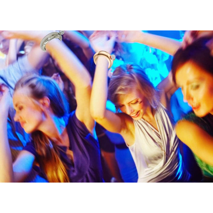 Набір флакончиків Qingo з браслетом, перстнем та флаконом, креативний нержавіючий сталь, 304 сталь, 100 мл, чорний з кришкою зі стразами (рожевий з кришкою зі стразами)