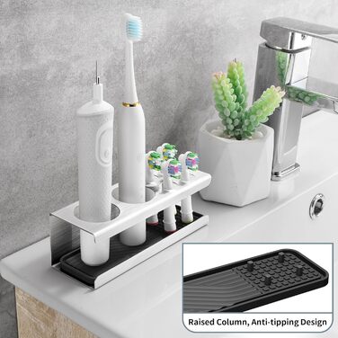 Тримач для електричної зубної щітки, нержавіюча сталь, настінний, без свердління (сріблястий)