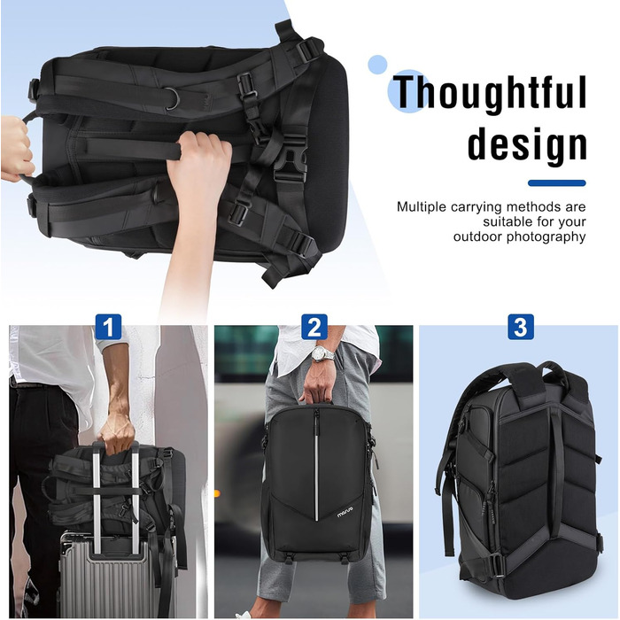 MOSISO Рюкзак для фотокамери, водонепроникний, для Canon/Nikon/Sony, з відділенням для ноутбука 16