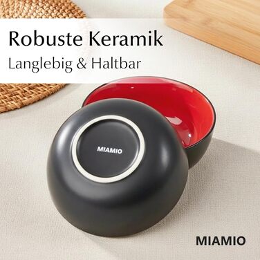 MIAMIO Le Papillon - Набір мисок для сніданку з кераміки (6 шт) 500 мл - Миючі в посудомийній машині та придатні для мікрохвильової печі