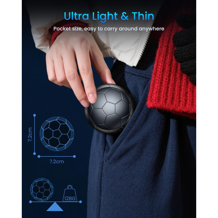 Електричні грілки для рук 2 шт. | USB-грілки з 3 режимами нагріву, 20 годин тепла, для холодного клімату, Outdoor/Indoor (Сірий)