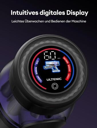 Бездротовий акумуляторний пилосос Ultenic U16 Flex: 550W, 50000Pa, 60 хв роботи, сенсорний екран, телескопічна труба, док-станція, антизаплутування, для твердих поверхонь та килимів, видалення шерсті тварин