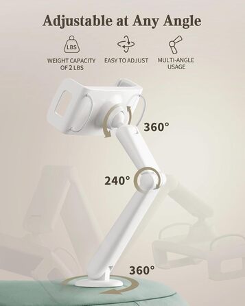 Гнучкий тримач для планшета SAIJI 360° з подушкою-підставкою для ліжка, універсальна підставка для iPad, Kindle, iPhone та пристроїв від 4,7 до 15,6 дюймів (блакитний)