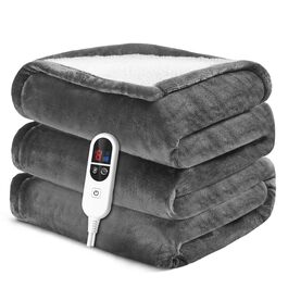 Електрична ковдра Airfish 180x130 см – преміум-якість, 6 режимів нагріву, таймер 12 годин, автовимкнення, економна та придатна для прання
