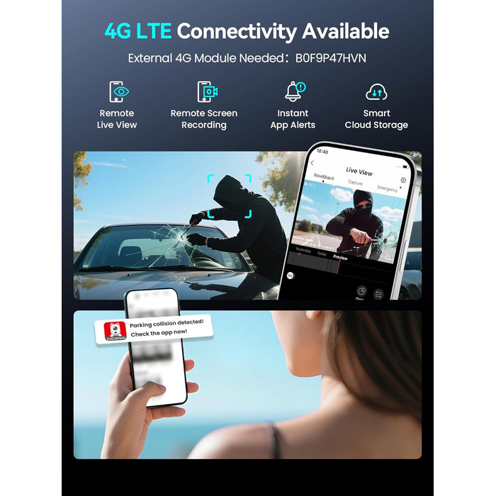 Відеореєстратор DDPAI Z50 Pro 4K: передня та задня камери, GPS, WiFi, ADAS, 64GB