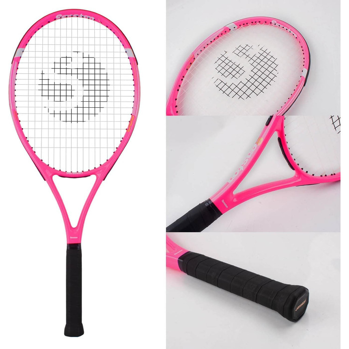 Senston Tennis Racket Set - Professional Training Racket for Women & Men with Tennis Bag, Overgrip, Vibration Dampener (Pink, 27 Inch)
