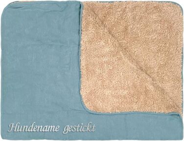 Персоналізований килимок для собак з іменем, килимок для домашніх тварин для собак та котів, 4 кольори, м'який двосторонній килимок з штучним хутром (Блакитний)