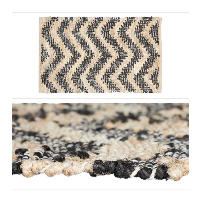 Relaxdays Zigzag Runner Rug, 50 x 80 cm