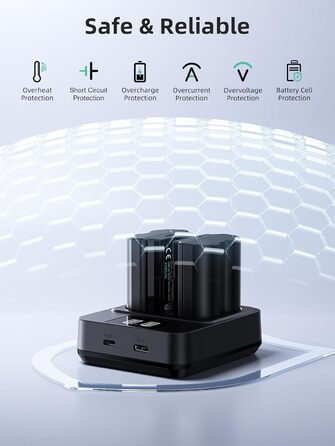 Набір акумуляторів llano NP-W235 (2 шт.) та швидкий зарядний пристрій 20Вт USB-C для камер Fujifilm X-T5, X-T4, X-H2, X-H2S, X-S20, GFX100S, GFX50S II