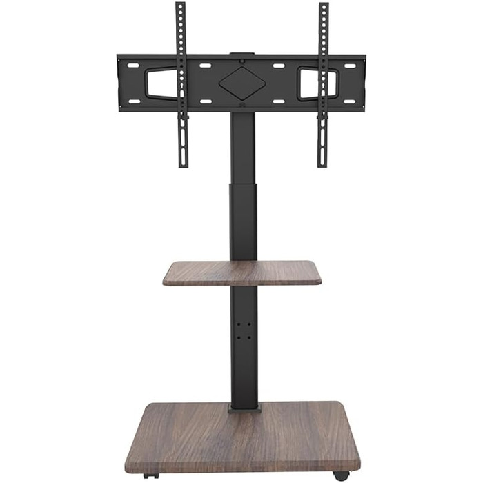 Підставка для телевізора Delphos Mobiler TV – мобільна, з дерев'яною основою, для телевізорів 32-70 дюймів, до 45 кг, регульована по висоті (до 130 см), поворотна ±25°, VESA 600x400 (волоський горіх)