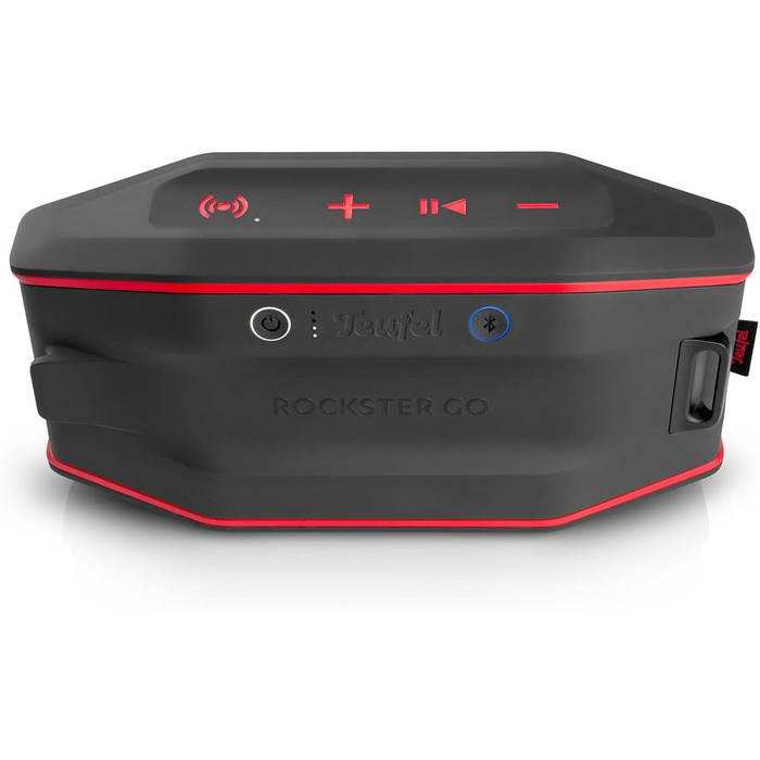 Портативна Bluetooth-колонка Teufel ROCKSTER GO 2 для зовнішнього використання, чорно-червона