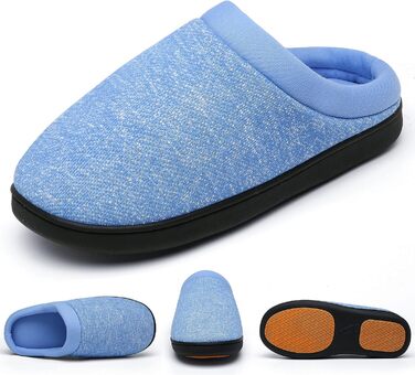 Тапочки домовиті жіночі Mishansha Herren з піною пам'яті, антиковзаючі, розмір 36-49 (Небесно-блакитний, 48 EU)
