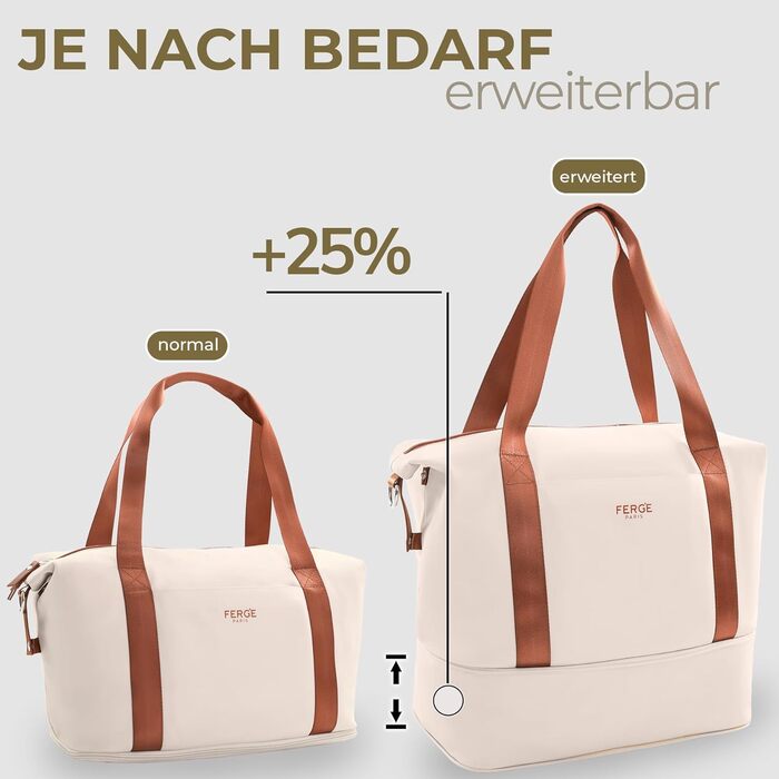 Набір валіз FERGÉ Milano 5-ти частинний: 3 розміри + сумка + органайзер для косметики - комплект для подорожей, 4 колеса, бежевий (2 шт.)