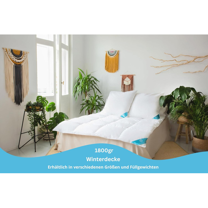 Sandaro Home ковдра з гусячого пуху, натуральна, 200x220 см, 1800 г, сертифікат OEKO-TEX