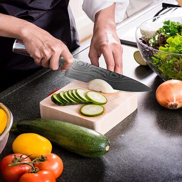 Набір кухонних ножів Gustrug 8 предметів з нержавіючої сталі, гострі ножі з ергономічною ручкою, подарункова коробка, для дому та ресторану