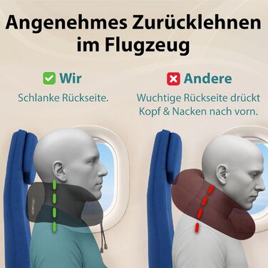 Подушка для шиї FlowZoom Dream Classic з регульованою підтримкою та знімним шнуром - подушка для подорожей у літак з піною Memory Foam - з чохлом та подарунковою упаковкою - Чорний