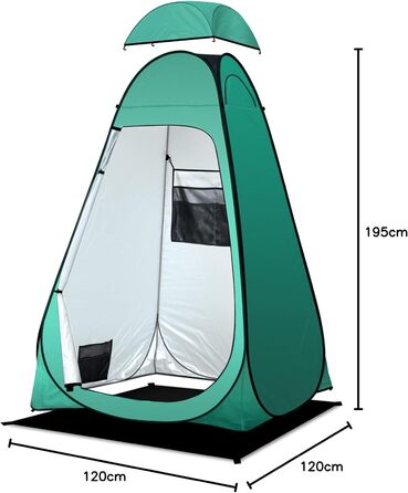 Pop Up Camping Toilet Tent with Shower - Portable Privacy Shelter for Outdoor Use - Green