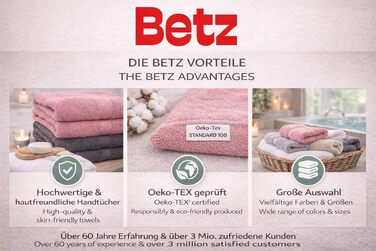 Набір рушників Betz Premium 6 шт, 50x100 см, 100% бавовна, 470 г/м², м'які та гігроскопічні, Oeko-TEX, колір: старе роже / антрацит