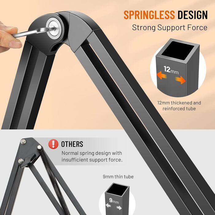 Підлокітник для мікрофона CAHAYA CY00380-1: регульований штатив з широкою основою, адаптер 3/8' - 5/8'