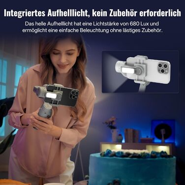 ZHIYUN CinePeer Smooth 5E: Стабілізатор для смартфона з підсвічуванням, штативом та жестами, до 300г