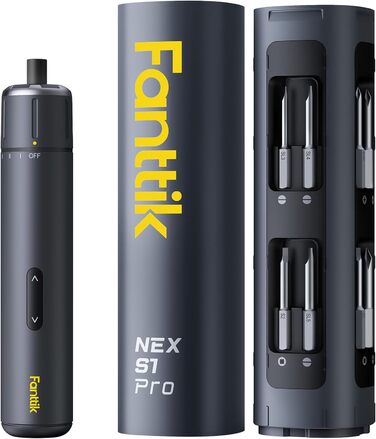 Електрична викрутка Fanttik S1 Pro 3.7V з магнітом, комплект з 16 біт, регулювання крутного моменту до 6 Nm, акумулятор 2000 mAh, для ремонту меблів та комп'ютерів