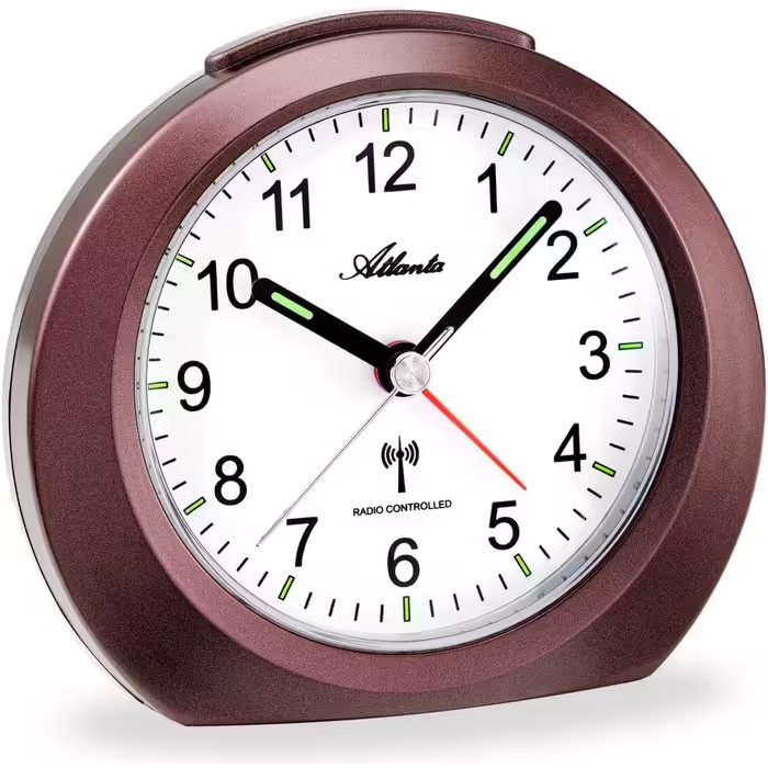 Tick-free alarm clock with light, snooze, and illuminated hands - Analog - 1856/3 (Braun)