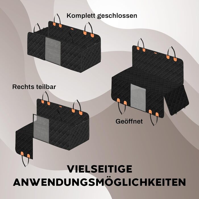 Захист для заднього сидіння автомобіля для собак від Hainberger: водовідштовхувальний, стійкий до подряпин, з боковим захистом та оглядовим вікном, 137x147 см