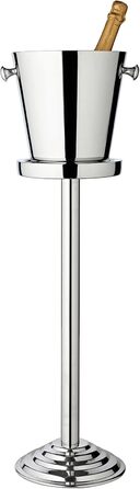 EDZARD Sparkling Wine Cooler Valencia - Stainless Steel - Bottle Cooler, Champagne Cooler incl. Stand - Drink Cooler for 1 Bottle - Bowl for Wine, Sparkling Wine & Ice Cubes - Wine Cooler Hammered with Handles (Smooth)