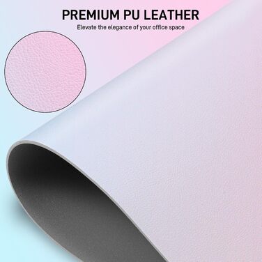 Підкладка для столу зі шкіри, протиковзна, розмір 80x40 см, килимок для миші, для офісу та дому (рожева/блакитна)