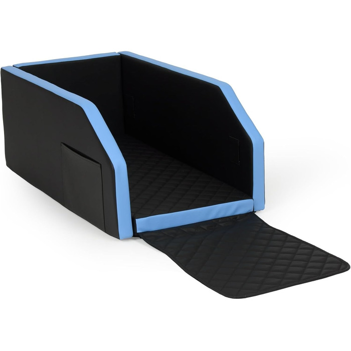 Автоматичне ліжко для собак у авто, 55x100 см (чорний, блакитний)