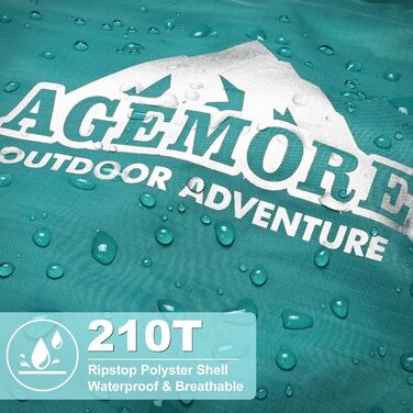 Спальний мішок Baumwoll-Flanell для дорослих: легкий, водонепроникний, 100% бавовна, для кемпінгу, подорожей, відпочинку вдома та на природі (Морська блакить)