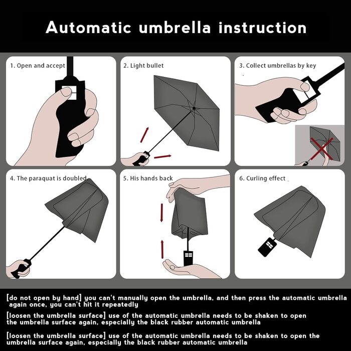 Складаний туристичний парасолька, вітростійка, автоматичне відкриття/закриття, 24 посилені ребра з фібергласу, захист від УФ-променів, легка та портативна, для дощу та сонячної погоди, білий колір