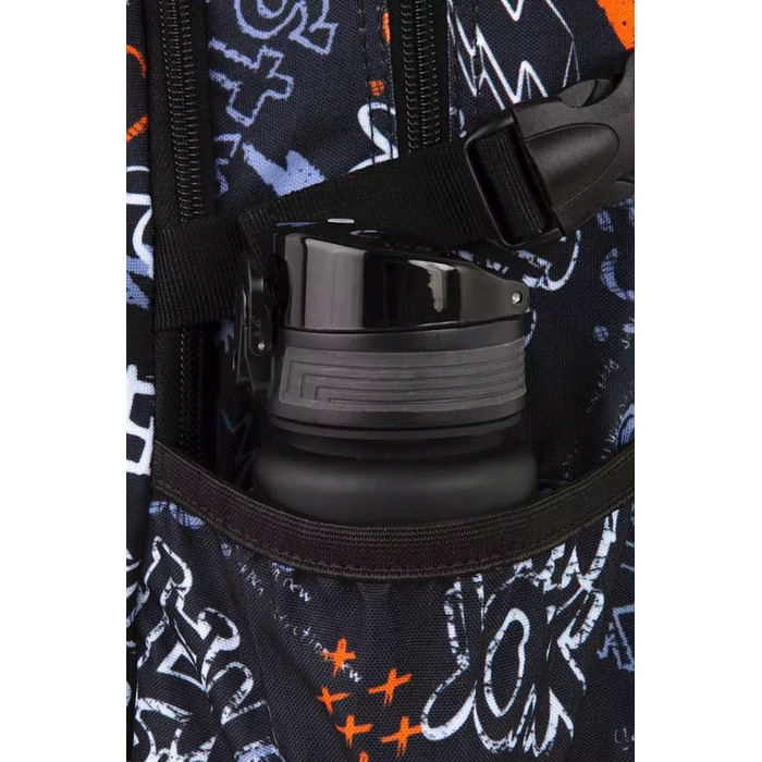 Великий багатокамерний шкільний рюкзак CoolPack чорний зі світловідбиваючими елементами