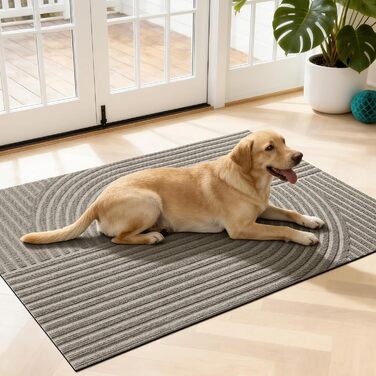 Привідний килимок FEOMOS 60x90 см для дому та вулиці, протиковзний вологопоглинаючий килим для вхідних дверей, коридору, балкона та кухні, бежевий, можна прати