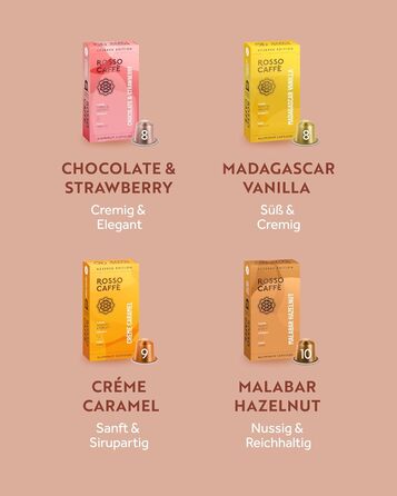 Капсули ROSSO CAFFÈ Nespresso Reserve Edition (80 шт.) - 8 сортів преміум еспресо, суміш, сумісні з Nespresso, Made in Italy
