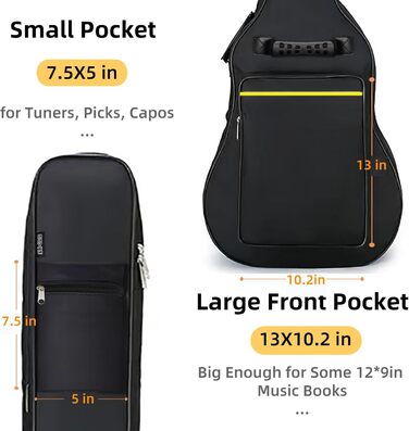 Чохол для акустичної гітари GIGKOUKI, 41 дюйм, водонепроникний, з регульованим реміннем