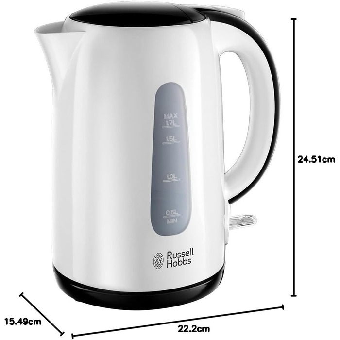 Електричний чайник Russell Hobbs My Breakfast 1.7л, 2200W з прихованим нагрівачем та фільтром від накипу