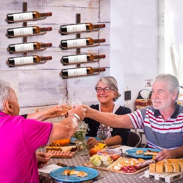 Настінна вітрина для вина з металу на 8 пляшок, металевий вітринний стеллаж для вина