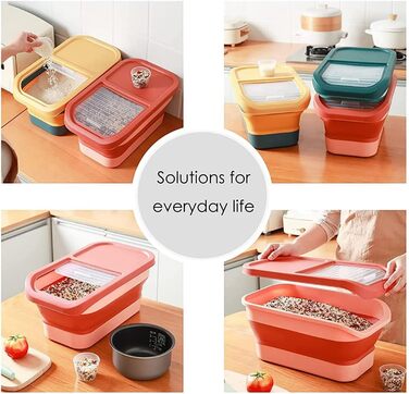 Контейнер для корму для собак, 15 кг, BPA-free, з кришкою-кляпкою, на колесах, великий, складний, для сухого корму