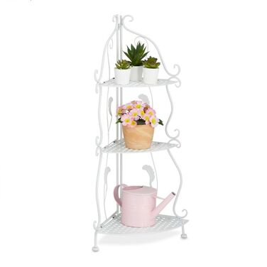 Поличкова система Relaxdays кутова, біла, металева, з 3 полицями