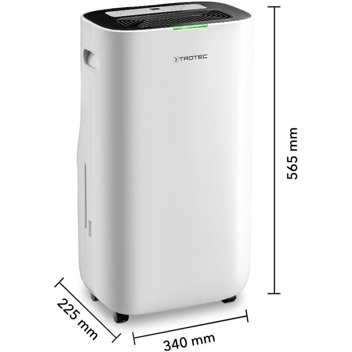 Електричний осушувач повітря Trotec TTK 70 HEPA (Plus) – продуктивність 20 л/день – площа 45 м² / 110 м³ – 2-в-1 очисник повітря з HEPA фільтром 50 м² / 125 м³ - об'єм бака 6,5 л