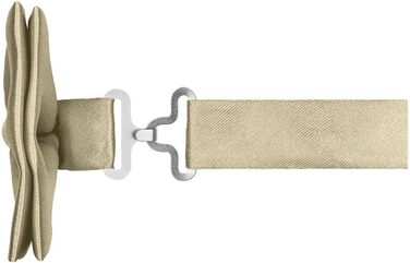 Комплект підтяжки та краватка-метелик + нагрудна хустка для смокінга (шампань-металік)