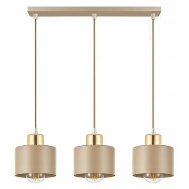Підвісна люстра LEDLUX бежевий + золото, 3 точки освітлення, цоколь E27