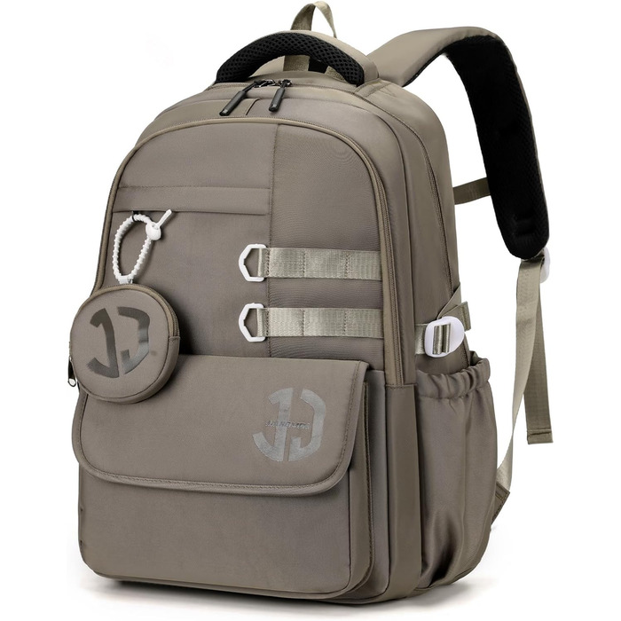 Водонепроникний шкільний рюкзак JANSBEN для підлітків (хлопців та дівчат), багато відділень для школи та подорожей, ідеальний для 5 класу (колір кава)