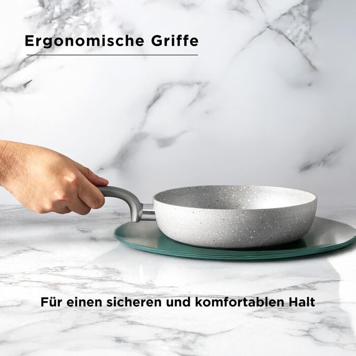 Набір каструль KASANOVA для традиційних плит, антипригарне покриття, набір посуду, здорове, швидке та рівномірне приготування їжі. Виготовлено в Італії (6 предметів)